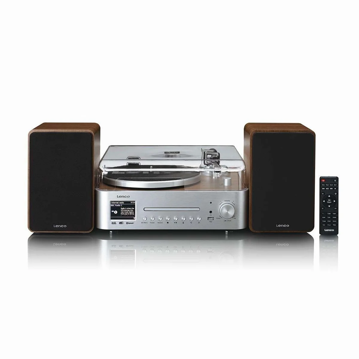 Lenco Hi-Fi-Set All-in-One, Plattenspieler, Internetradio, DAB+ — vielseitig, leistungsstark, benutzerfreundlich