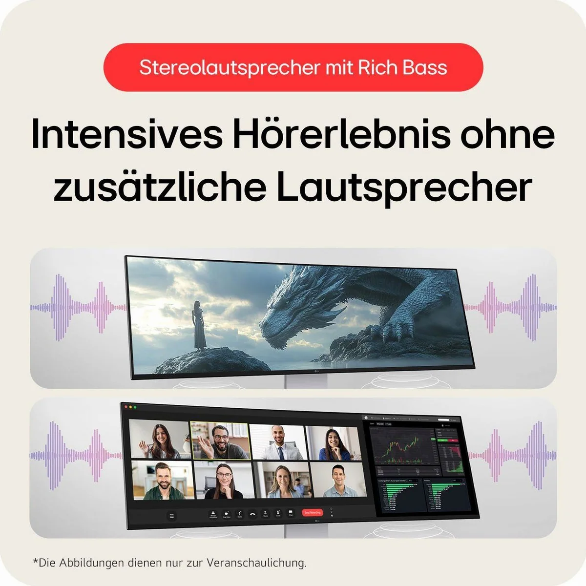 LG 49U950A Curved-Gaming-Monitor, 49 Zoll, DQHD, 144 Hz, HDR10 4