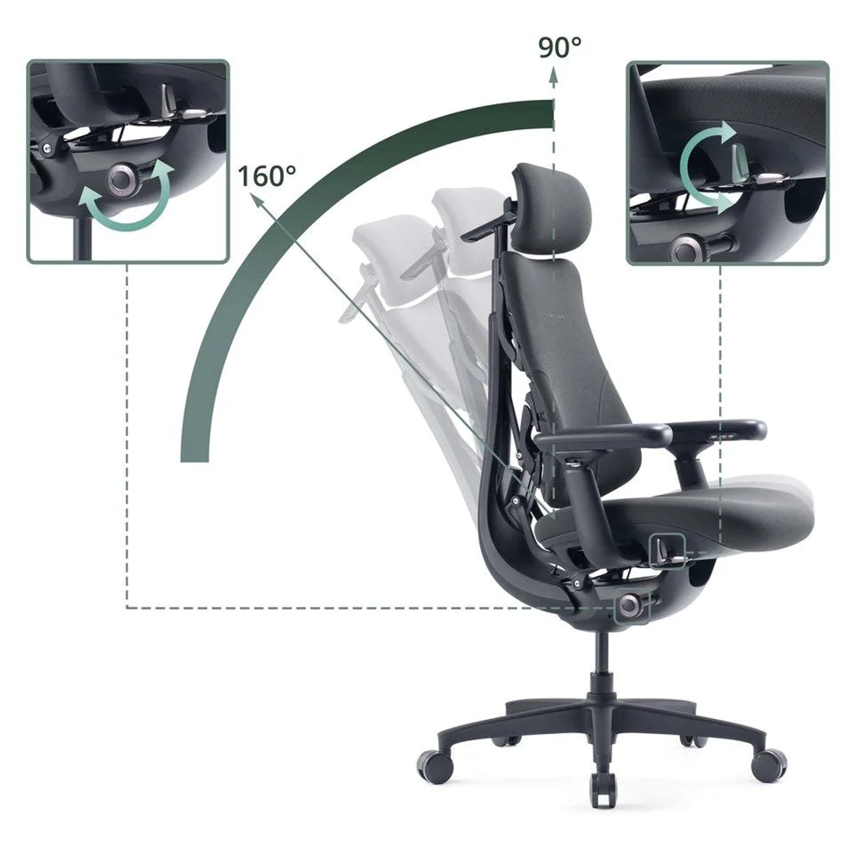 LiberNovo Omni Gen Drehstuhl, ergonomisch, höhenverstellbar, 4D-Armlehnen 4