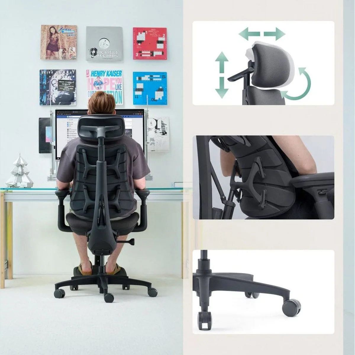 LiberNovo Omni Gen Drehstuhl, ergonomisch, höhenverstellbar, 4D-Armlehnen 5