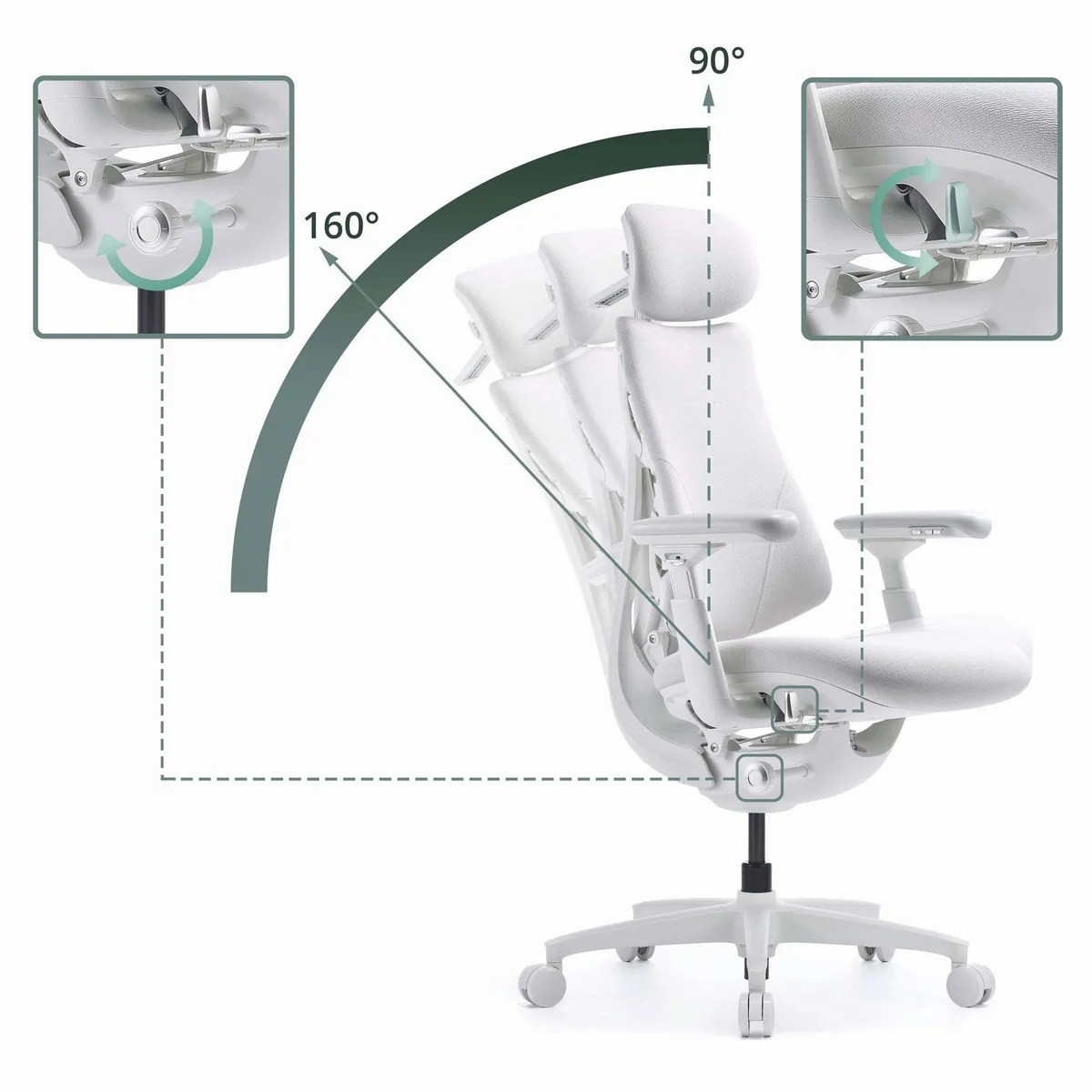 LiberNovo Omni Gen Drehstuhl, ergonomisch, höhenverstellbar, 4D-Armlehnen 4