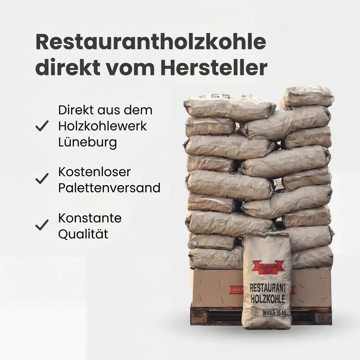 Magna Holzkohle Palette, hochwertige Quebracho-Holzkohle, hohe Temperaturen, lange Brenndauer 2