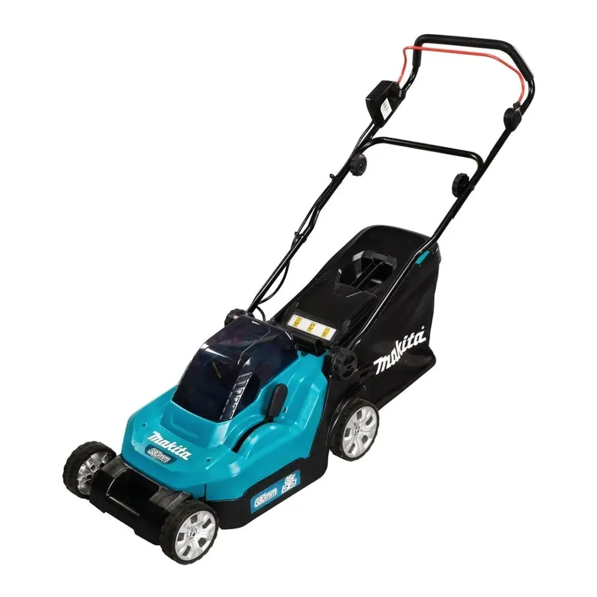 Makita DLM382PM2 Akkurasenmäher, 38 cm Schnittbreite, 2 Akkus 18V/4Ah