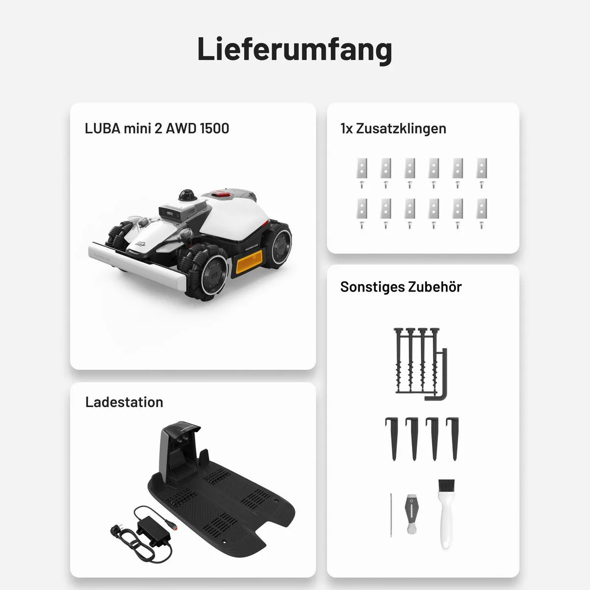 Mammotion LUBA Mini 2 AWD Mähroboter, 360° LiDAR, Randmähen, 80% Steigung 3