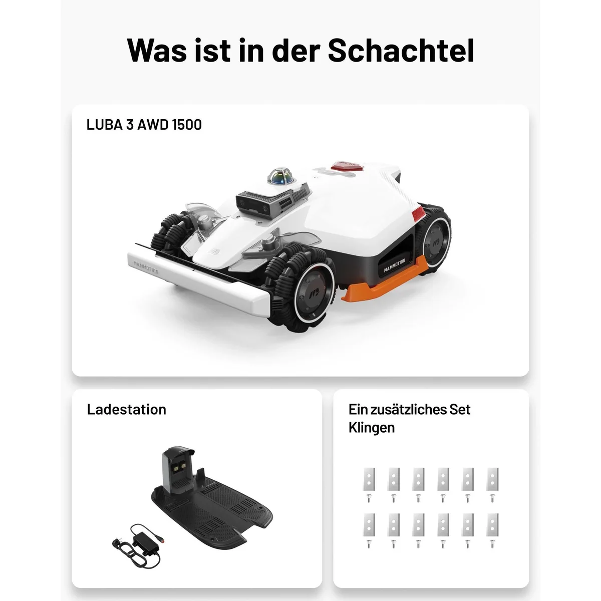 Mammotion LUBA 3 AWD, Rasenmähroboter ohne Begrenzungskabel, Allradantrieb, AI Vision 3