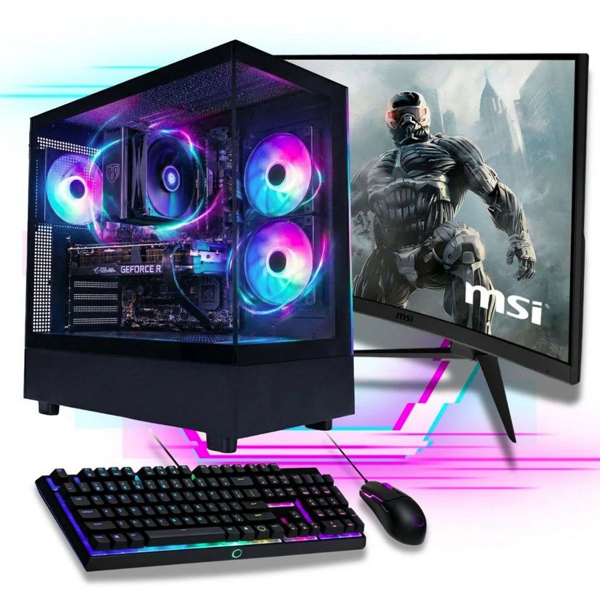 Meinpc Gaming-PC Komplettsystem, 16 Kerne, 8GB RTX 5060, 1TB SSD — optimale Gaming-Leistung
