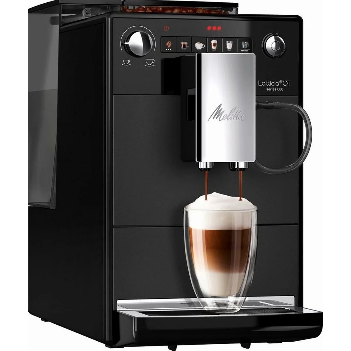 Melitta Latticia One Touch F300-100, doppelte Milchaufschäumung, XL Wassertank, XL Bohnenbehälter