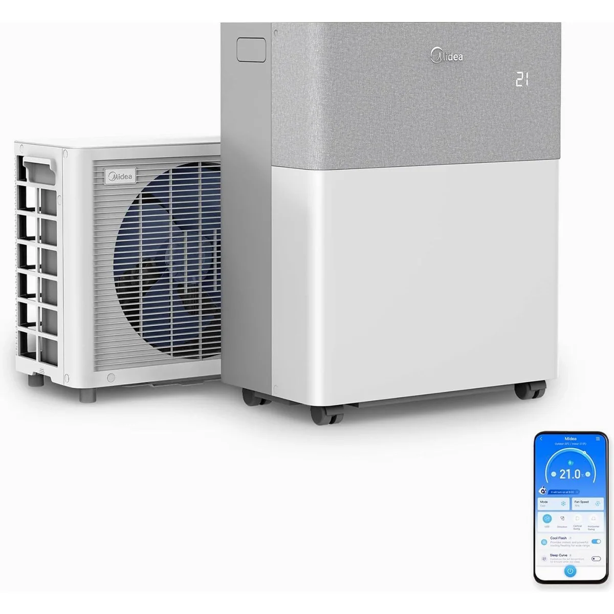 Midea PortaSplit Klimaanlage, 3,5 kW, für Räume bis 42 m², flexible Installation