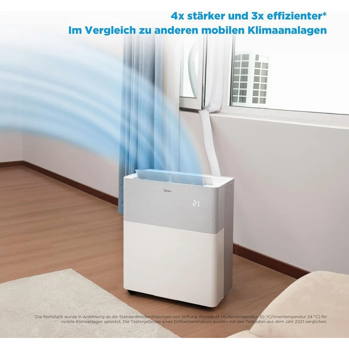 Midea PortaSplit Klimaanlage, 3,5 kW, für Räume bis 42 m², flexible Installation 4