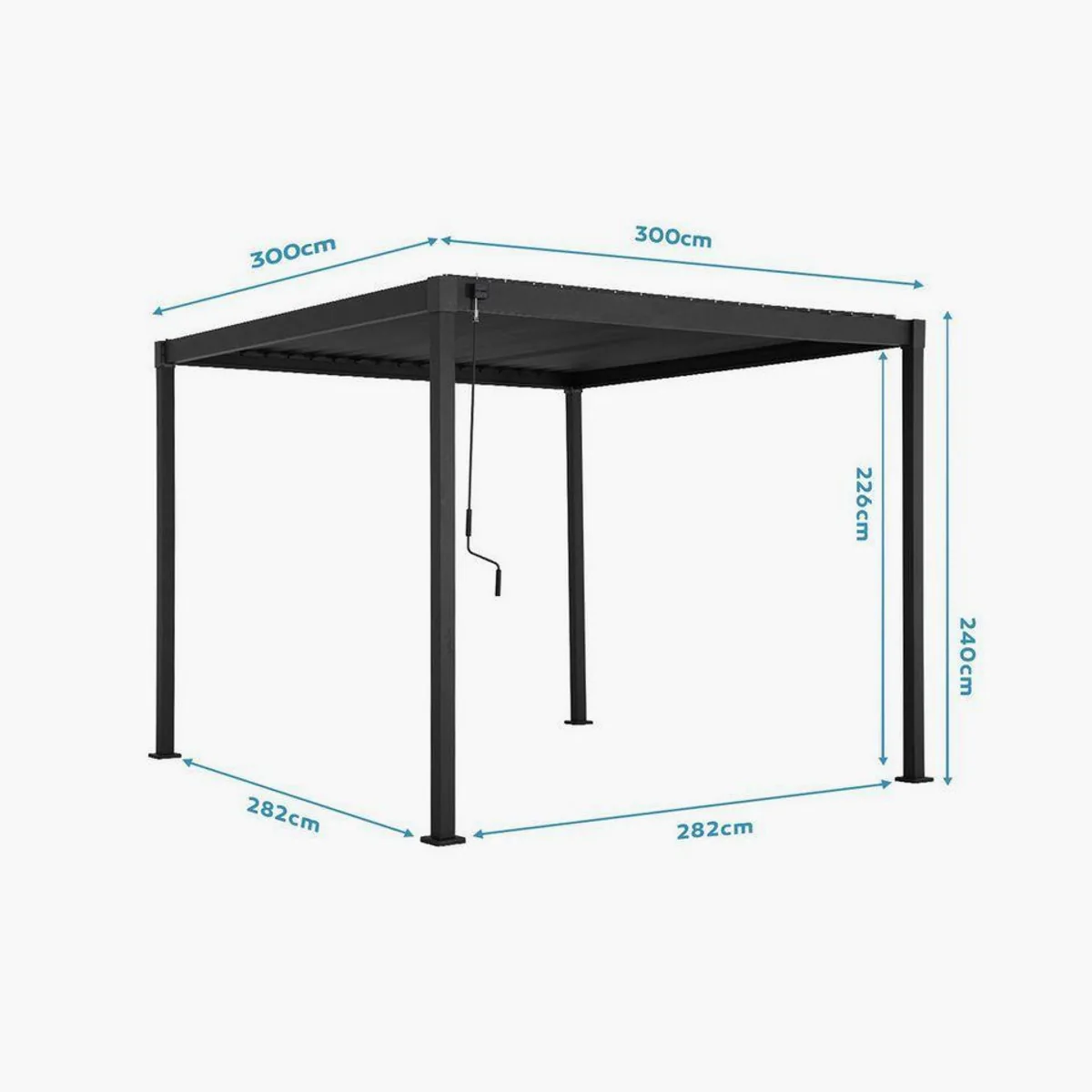 Mirador Pergola 80S Pavillon, verstellbares Lamellendach, stabiler Stahl 3