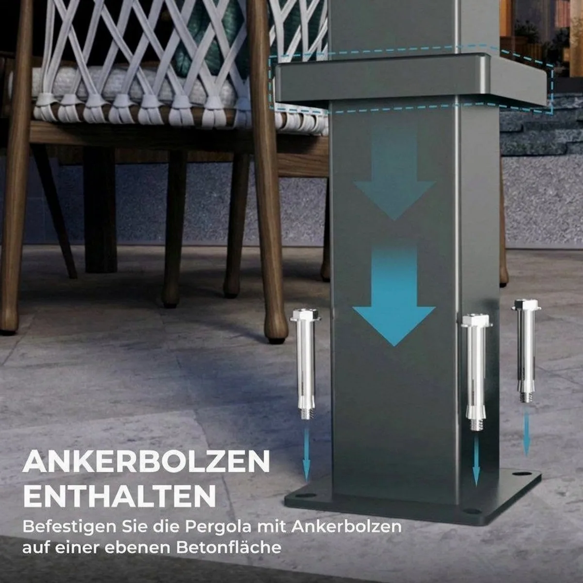 Mirador Pergola 80S Pavillon, verstellbares Lamellendach, stabiler Stahl 5