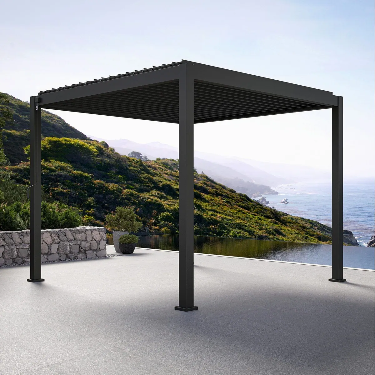 Mirador Pergola 111DA, schwenkbares Lamellendach, wetterfest, robust, elegant — 300x300x250 cm 2