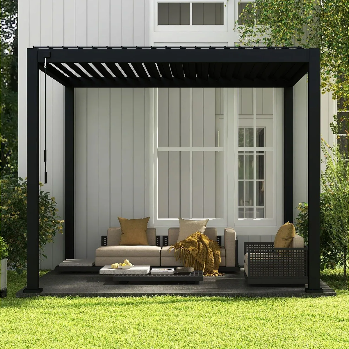 Mirador Pergola 111DA, schwenkbares Lamellendach, wetterfest, robust, elegant — 300x300x250 cm 4
