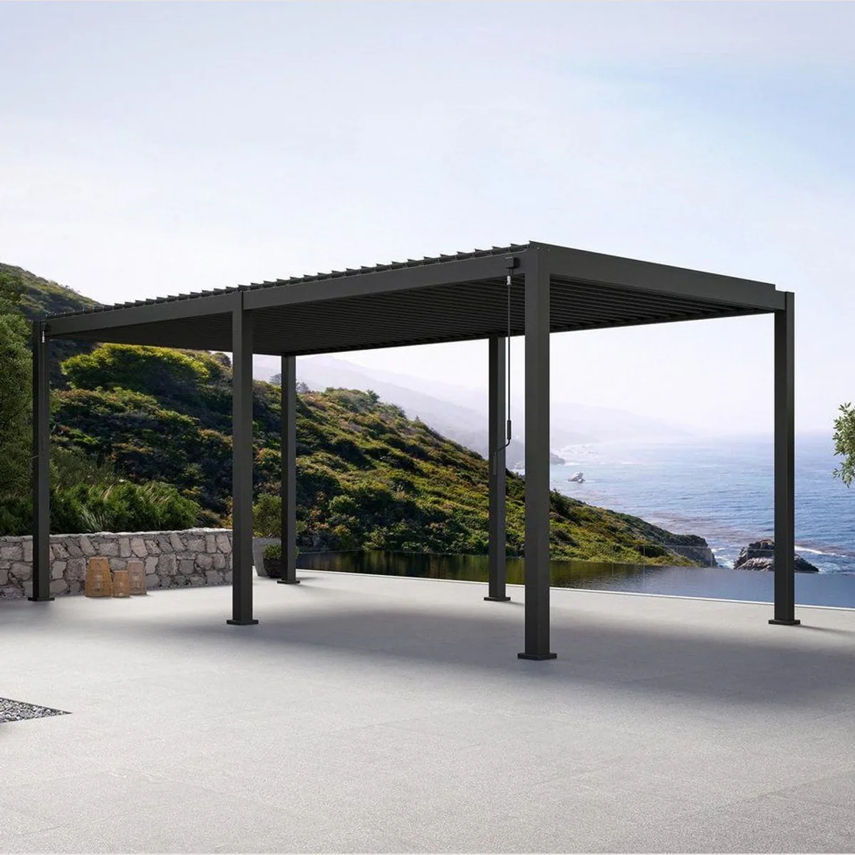 Mirador Pergola 111DA Aluminium, wetterfestes Lamellendach, integriertes Entwässerungssystem 2