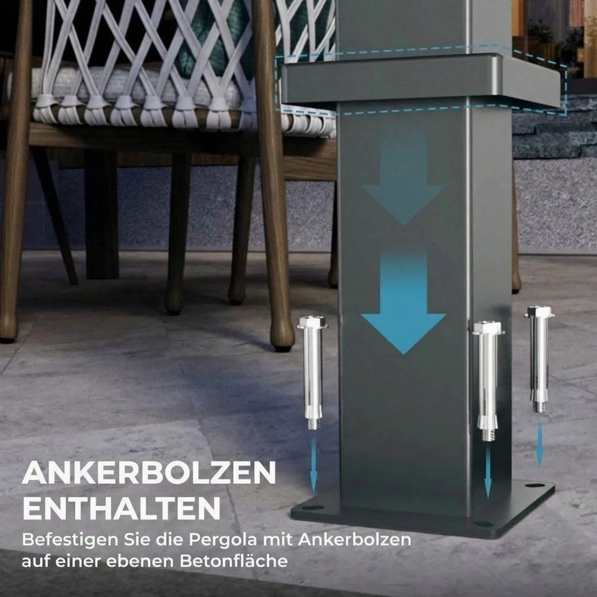 Mirador Pergola 80S, verstellbares Lamellendach aus Stahl – UV-Schutz, wasserdicht, stabil 4