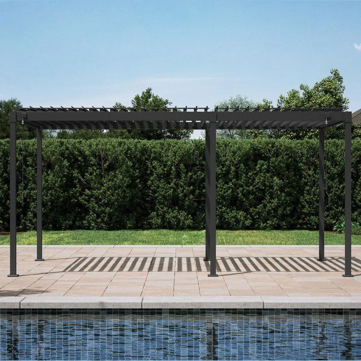 Mirador Pergola 80S, verstellbares Lamellendach, wetterfest, stabil — anthrazit