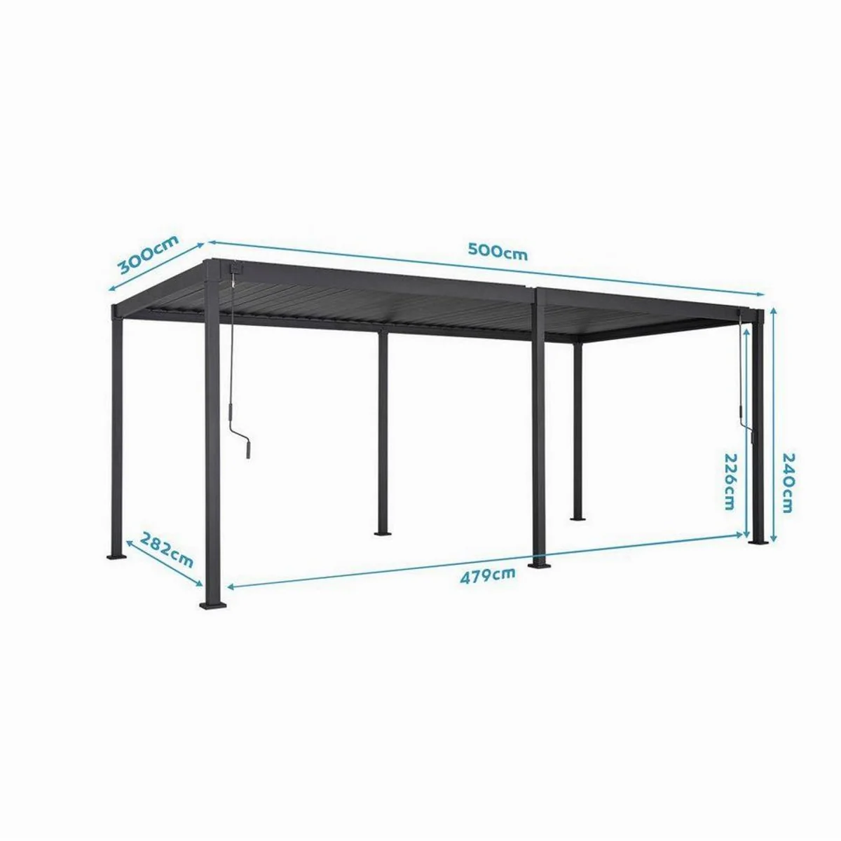 Mirador Pergola 80S, verstellbares Lamellendach, wetterfest, stabil — anthrazit 4