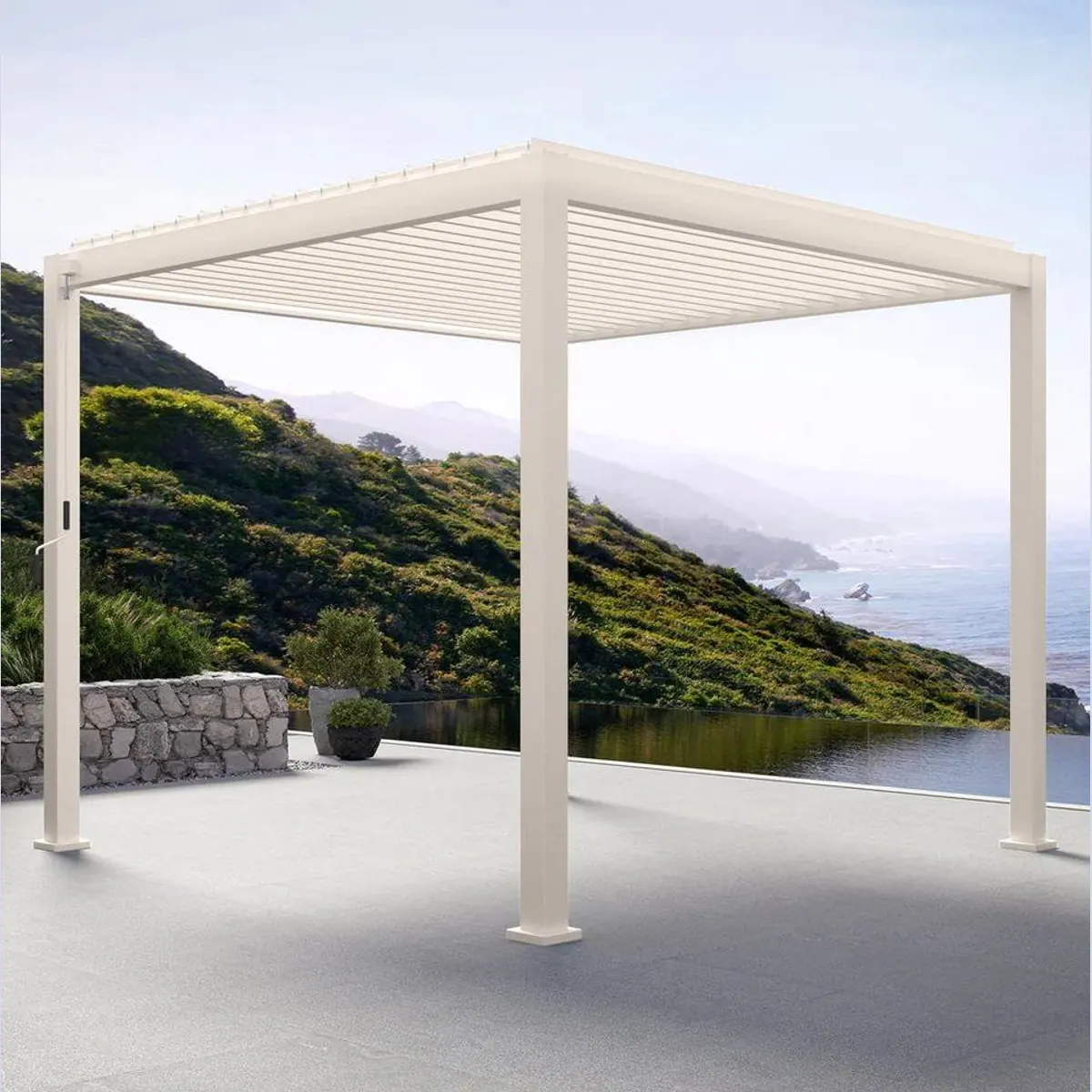Mirador Pergola 111DA, wetterfestes Lamellendach, integriertes Entwässerungssystem 2