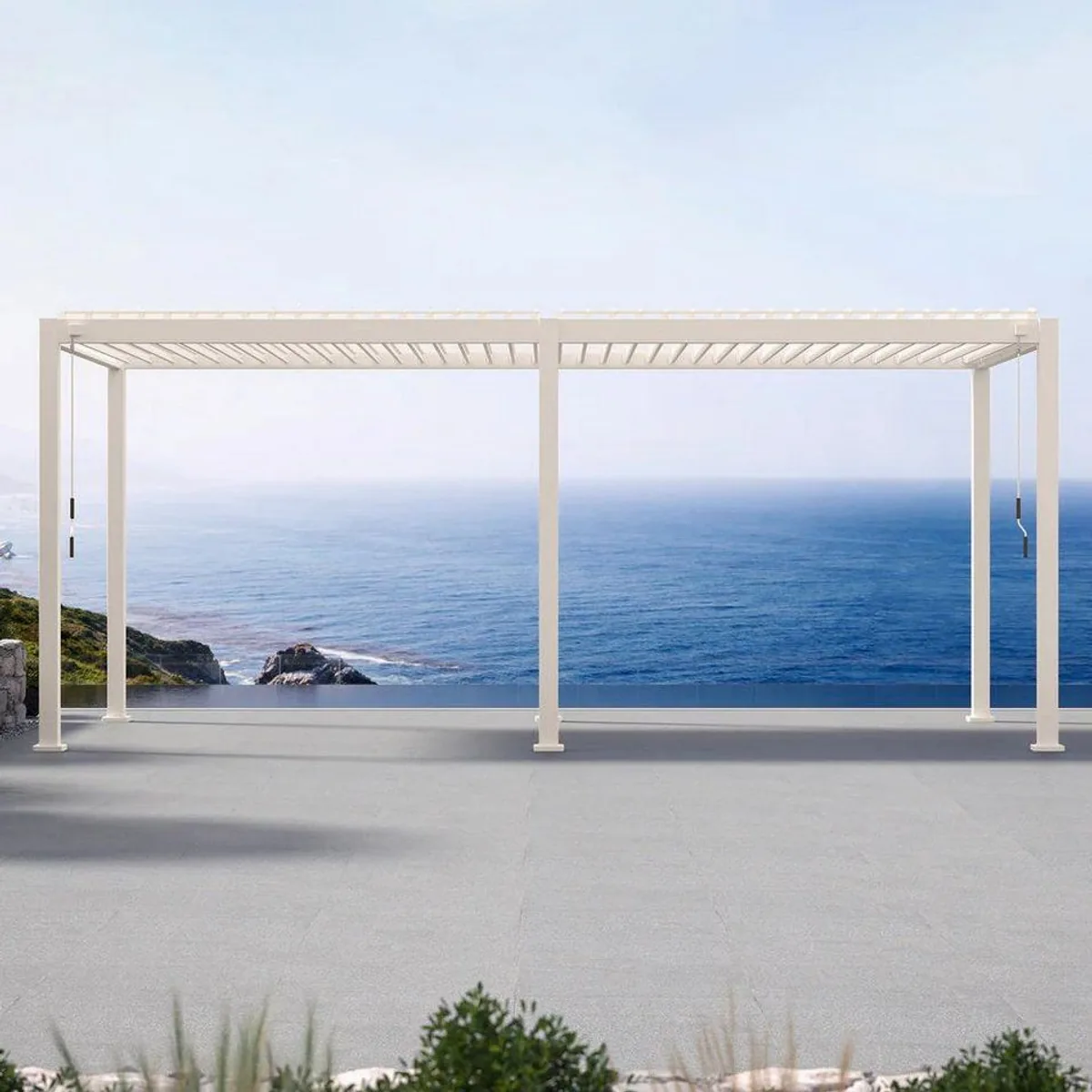 Mirador Pergola 111DA, schwenkbares Lamellendach, wetterfest — 600x300x250 cm