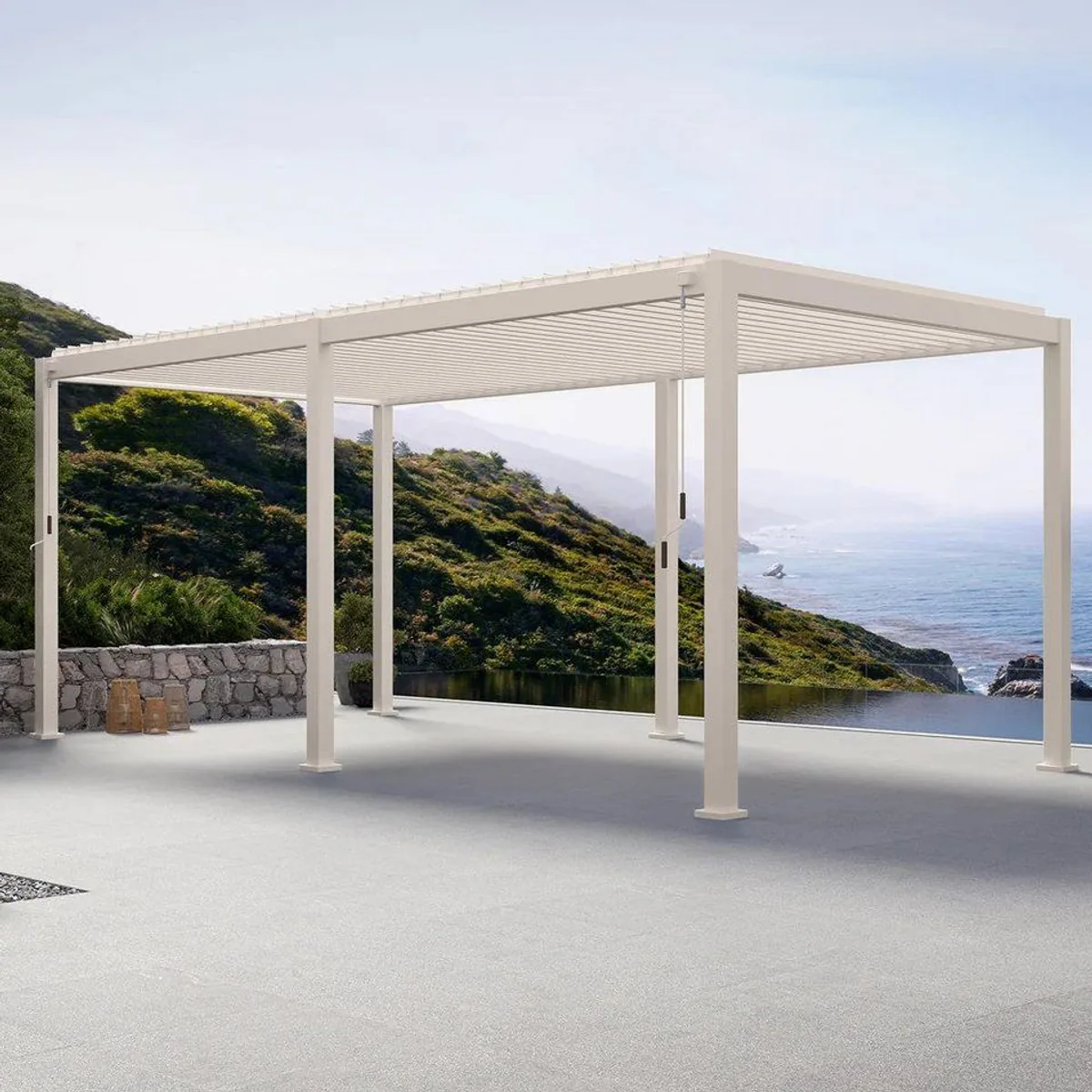 Mirador Pergola 111DA, schwenkbares Lamellendach, wetterfest — 600x300x250 cm 2
