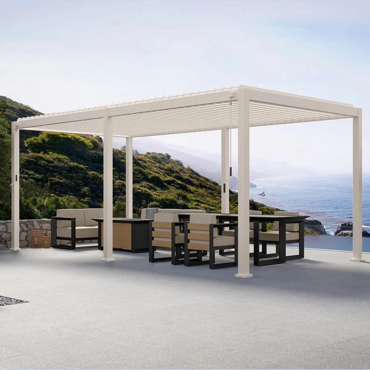 Mirador Pergola 111DA, schwenkbares Lamellendach, wetterfest — 600x300x250 cm 3