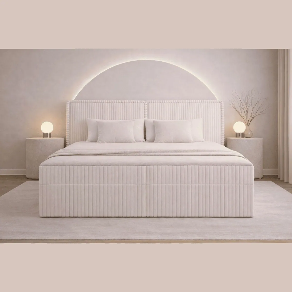 MOEBLO Boxbett Bett 04, elegantes Design, komfortabler Topper, praktischer Stauraum 2