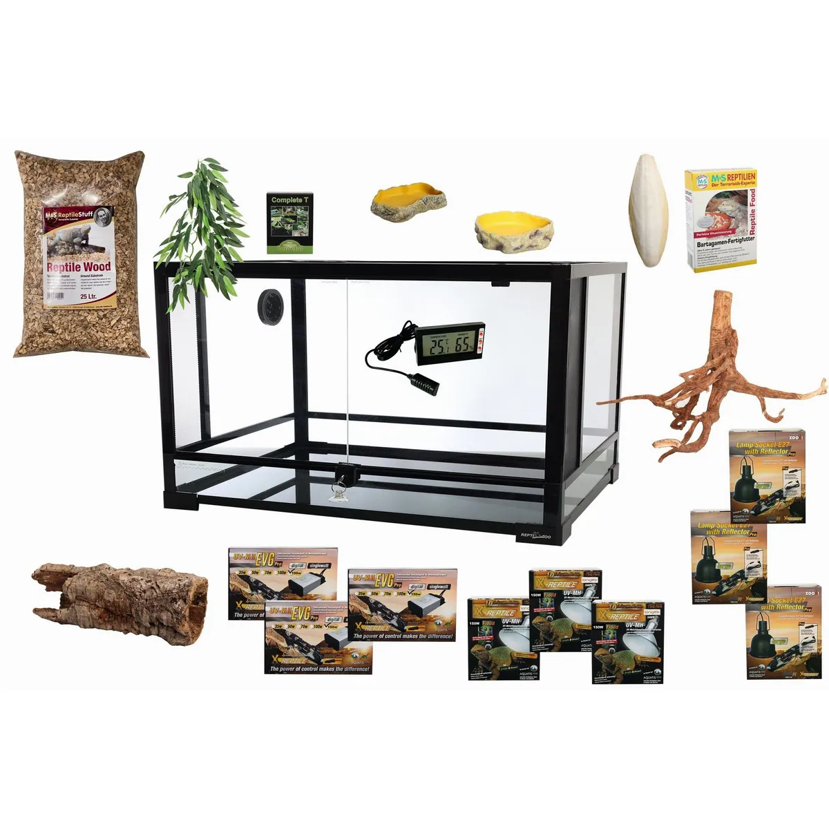 M&S Reptilien Terrarium Komplettset DELUXE, ideal für Leguane, umfangreiche Ausstattung 3