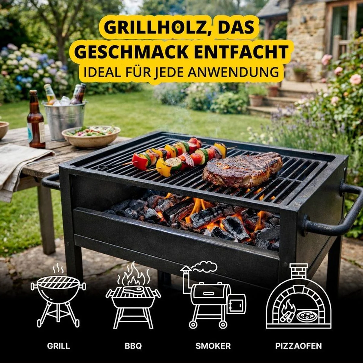 Neandertaler Feuer Brennholz, 1000 kg, hochqualitatives Hartholz, kammergetrocknet, sofort einsatzbereit 3