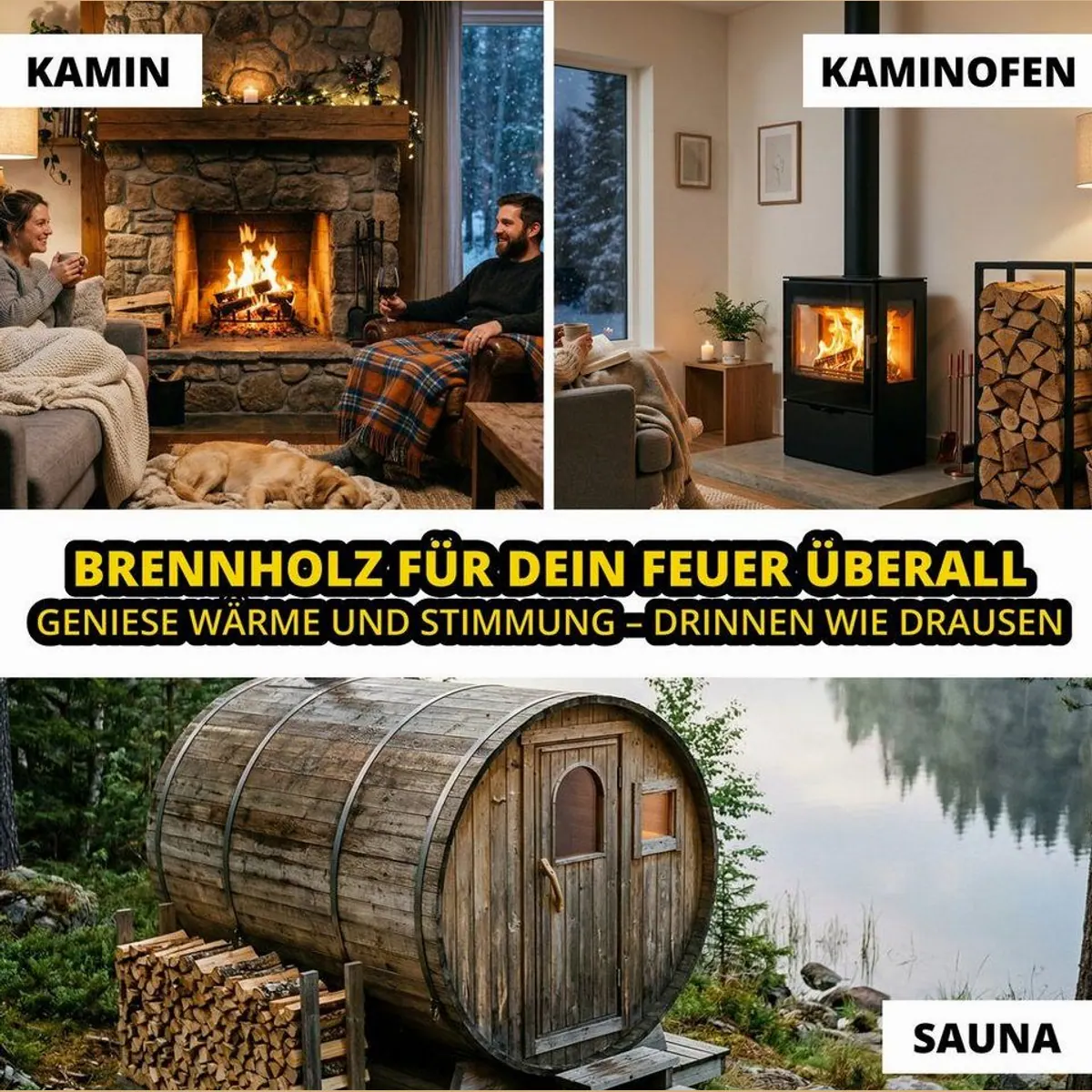 Neandertaler Feuer Brennholz, 1000 kg, hochqualitatives Hartholz, kammergetrocknet, sofort einsatzbereit 4