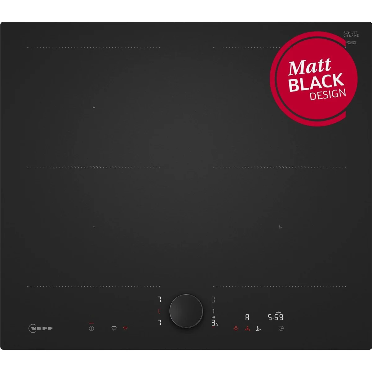 NEFF Induktions-Kochfeld N 90 T56NUQ4A0, präzise Steuerung, elegantes Matt Black Design