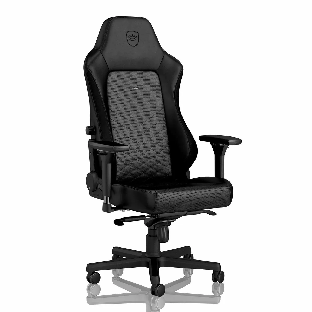 Noblechairs HERO Gaming-Stuhl, ergonomisch, verstellbar, stabil — schwarz/schwarz