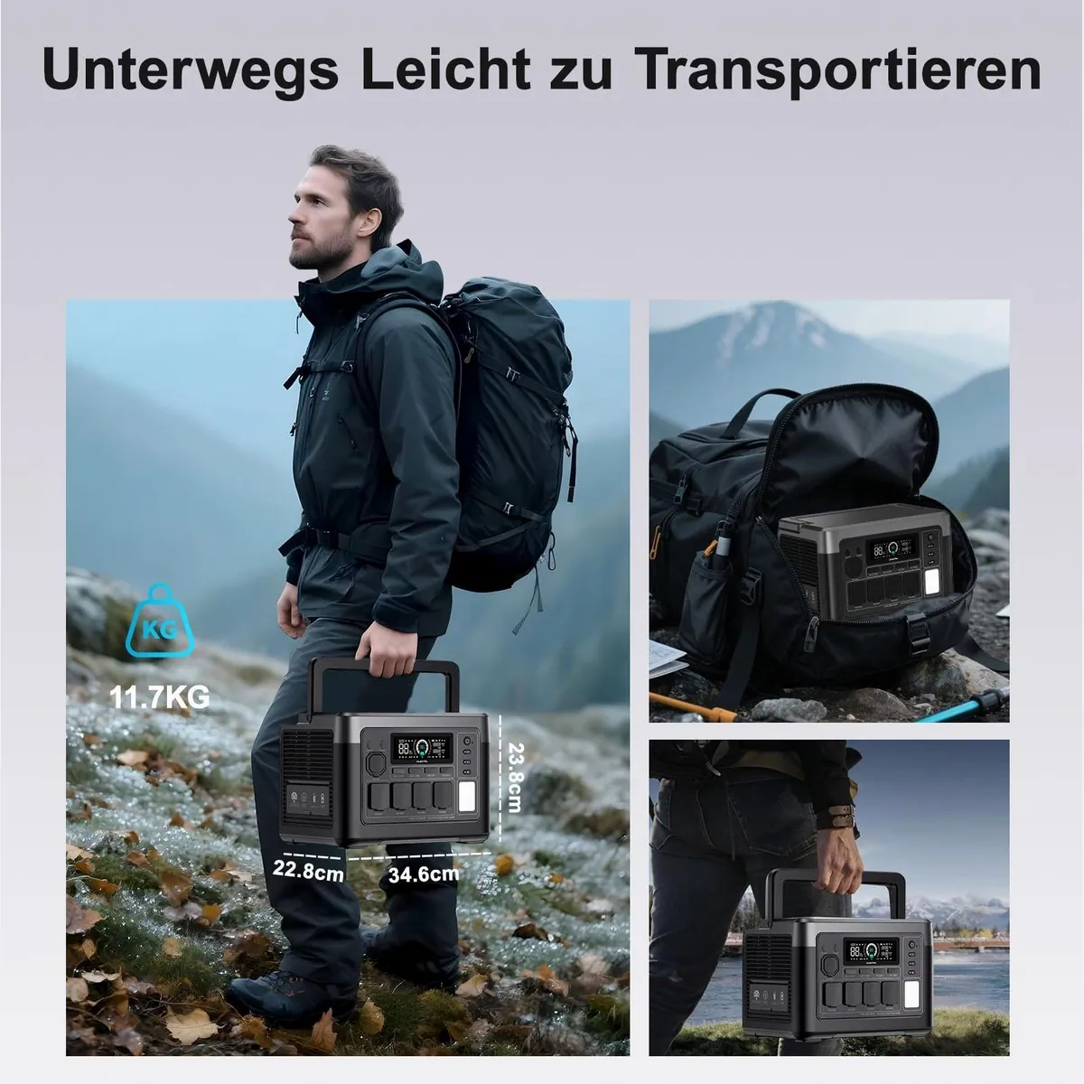 OUKITEL P1000E Plus Powerstation, 1800W Schnellladung, 1024Wh, 11 Anschlüsse 5