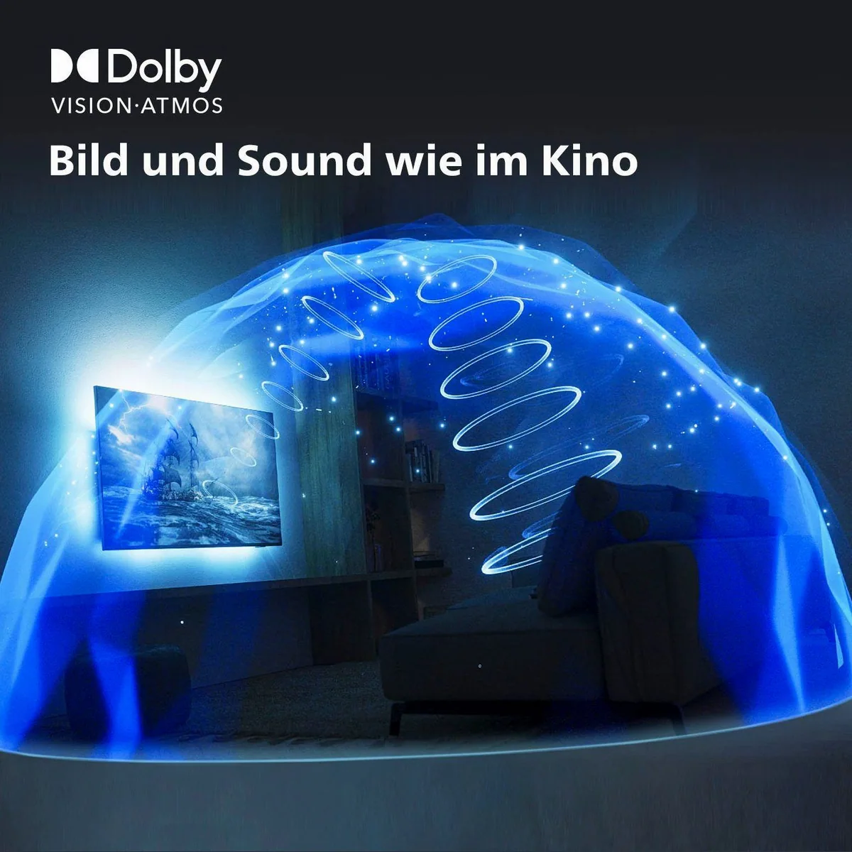 Philips 55OLED708/12 Fernseher, 4K Ultra HD, Dolby Atmos, Smart-TV 4