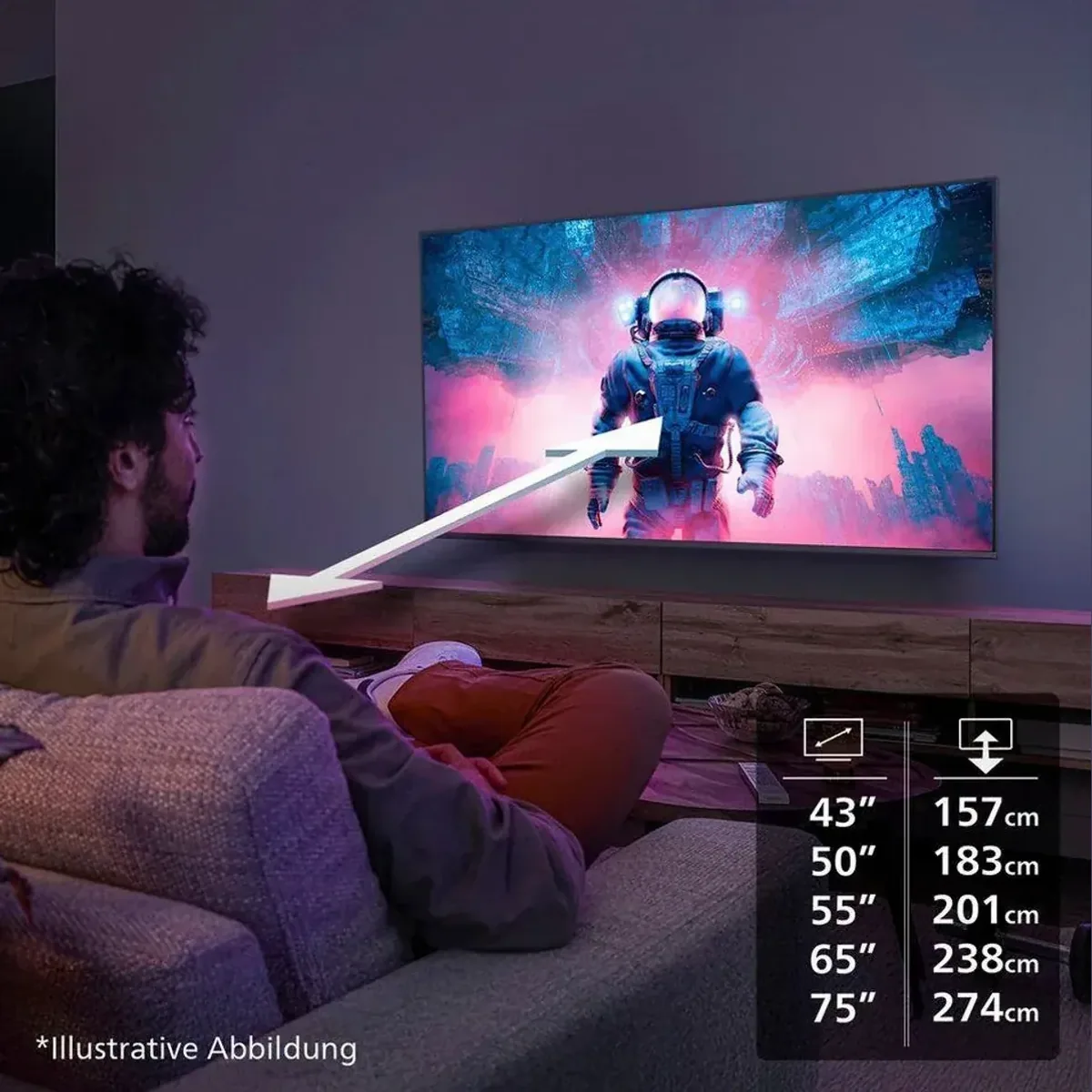 Philips 55PUS7000/12 LED-Fernseher, 4K Auflösung, Dolby Atmos, Smart TV 4