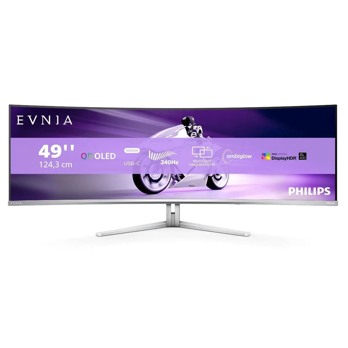 Philips 49M2C8900 Curved-OLED-Monitor, 240 Hz, 5120 x 1440 px, Ambiglow