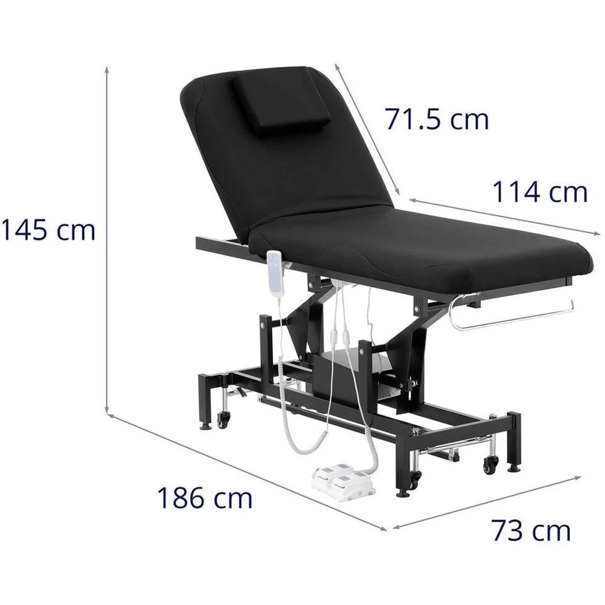 Physa Lyon Black_PH Massageliege elektrisch, 200 kg Tragfähigkeit, 2 Motoren, höhenverstellbar 4