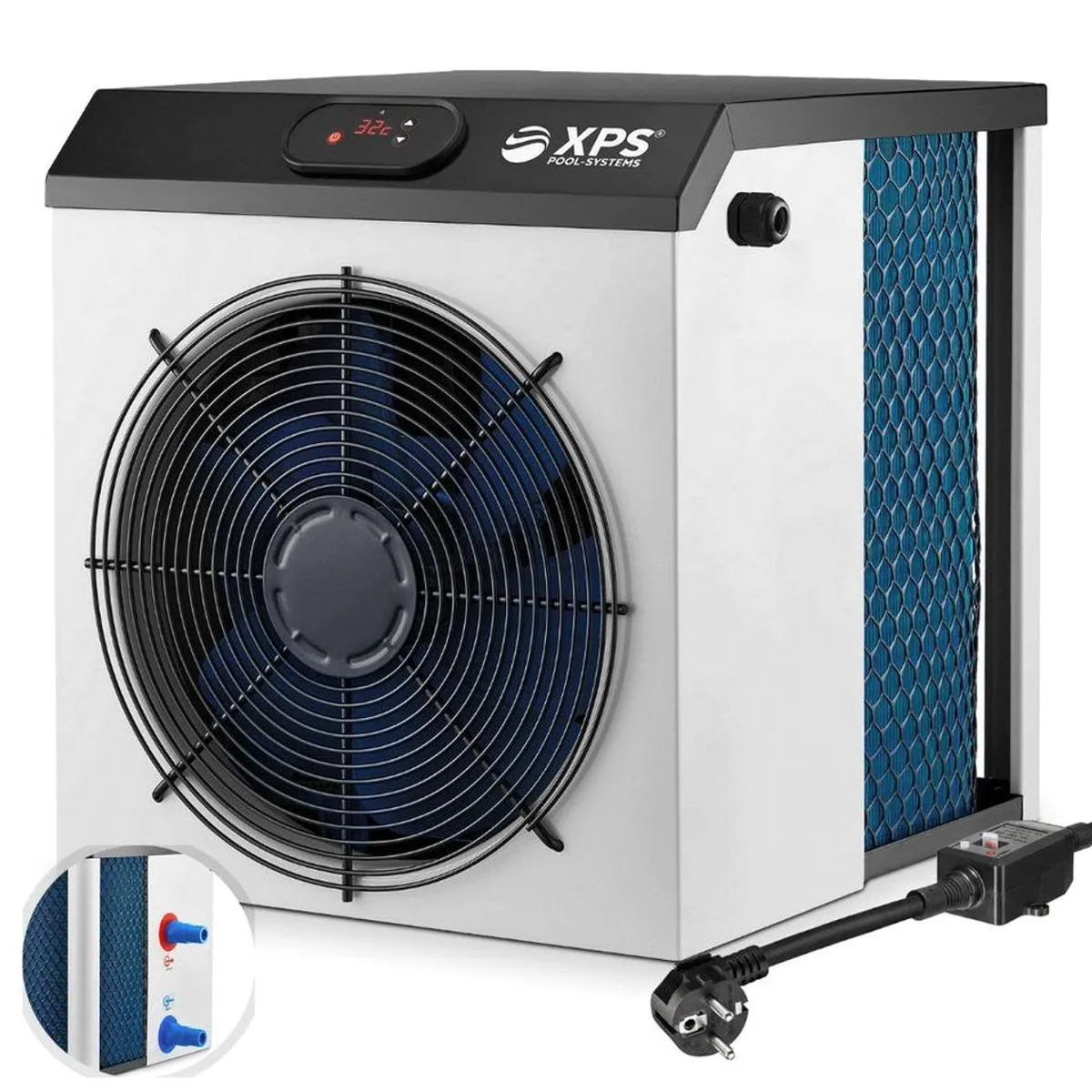 POOLSYSTEMS XPS-35 Wärmepumpe, 3.500 Watt Heizleistung, energieeffizient und kompakt
