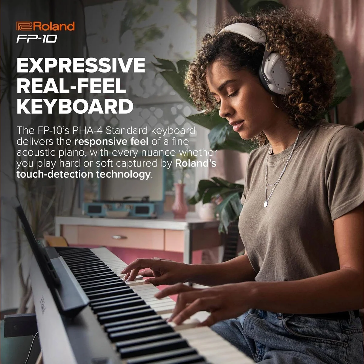 Roland FP-10 Digital Piano, 88 Tasten, Bluetooth & Kopfhörer — ideal für Einsteiger und mobile Musiker 5
