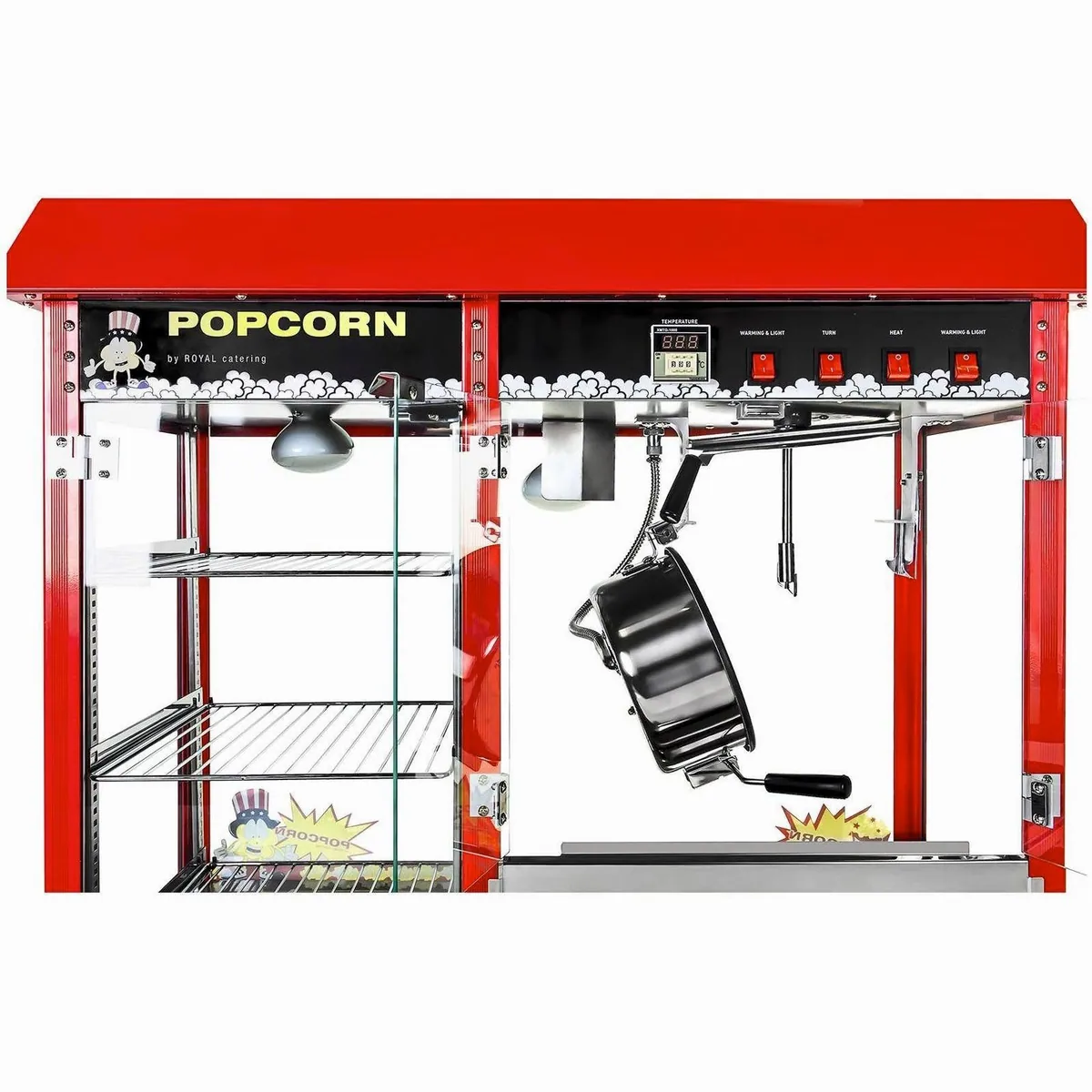 Royal Catering Popcornmaschine RCPC-16E, 1820 W, 5 kg/h, beheizte Auslage 5