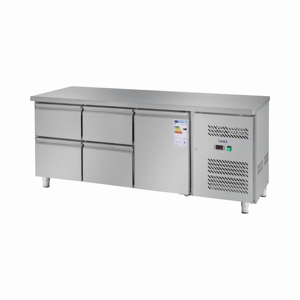 Royal Catering Kühltisch RCKT-179/70, 403L Volumen, 4 Schubladen, Edelstahl