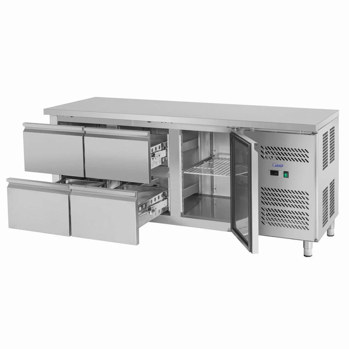 Royal Catering Kühltisch RCKT-179/70, 403L Volumen, 4 Schubladen, Edelstahl 2