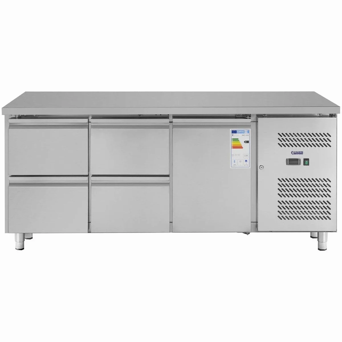 Royal Catering Kühltisch RCKT-179/70, 403L Volumen, 4 Schubladen, Edelstahl 3