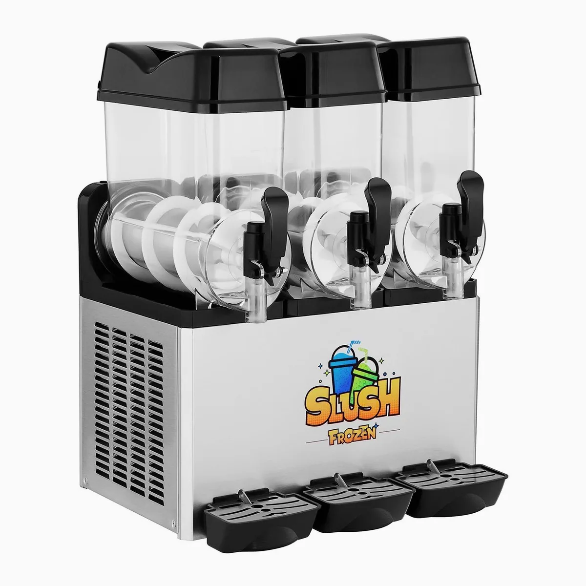Royal Catering Slush-Eismaschine 3 x 12 L, energieeffizient, hygienisch, vielseitig