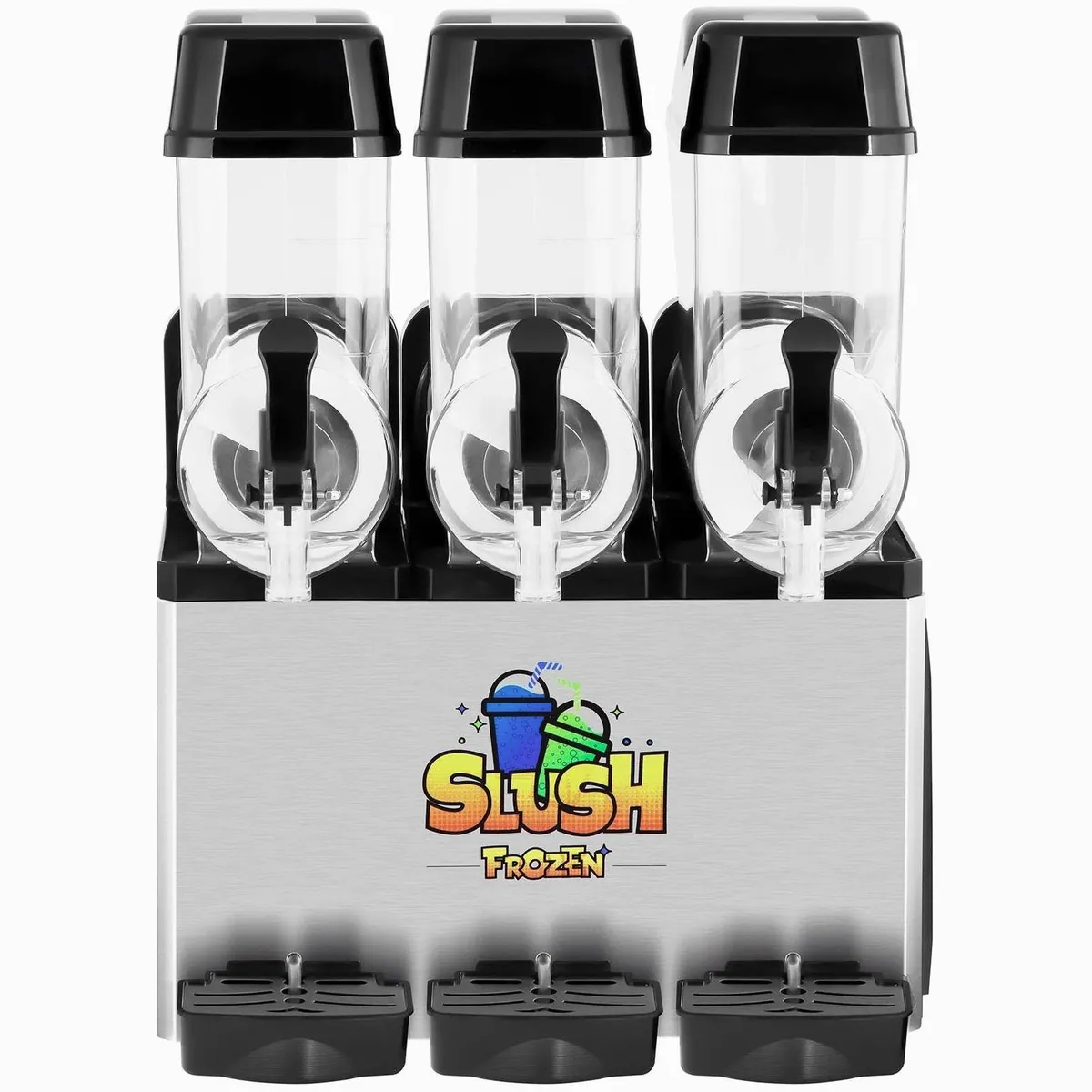 Royal Catering Slush-Eismaschine 3 x 12 L, energieeffizient, hygienisch, vielseitig 5