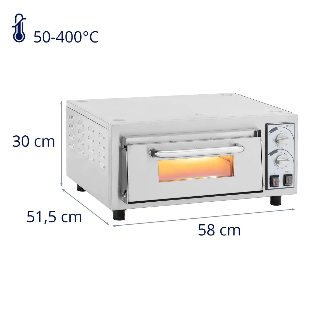 Royal Catering Pizzaofen, 2200 W, 35 cm, Ober-/Unterhitze 5