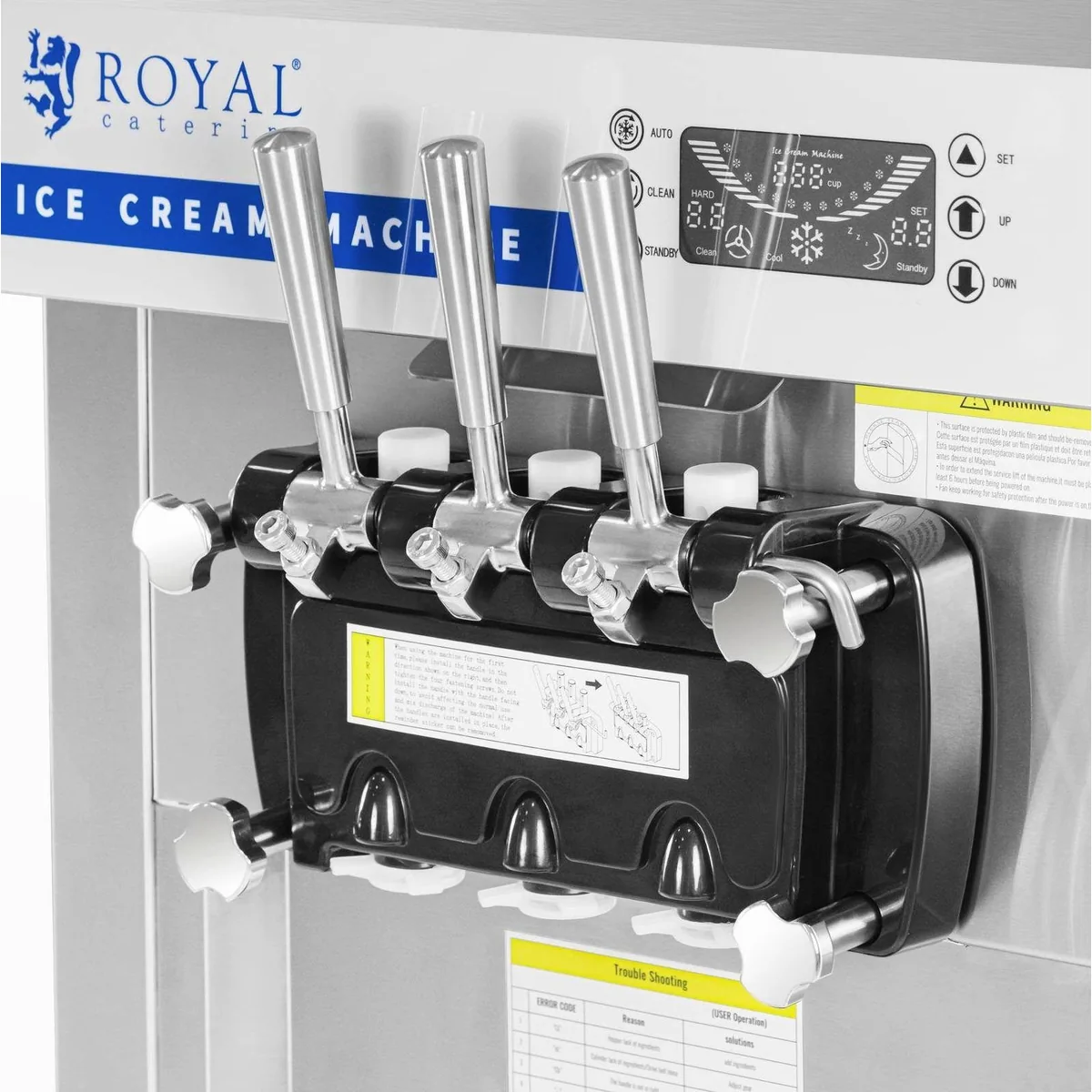 Royal Catering Softeismaschine RCSI-28, 18 l/h, 1500 W, 2 Sorten + Mischung 3