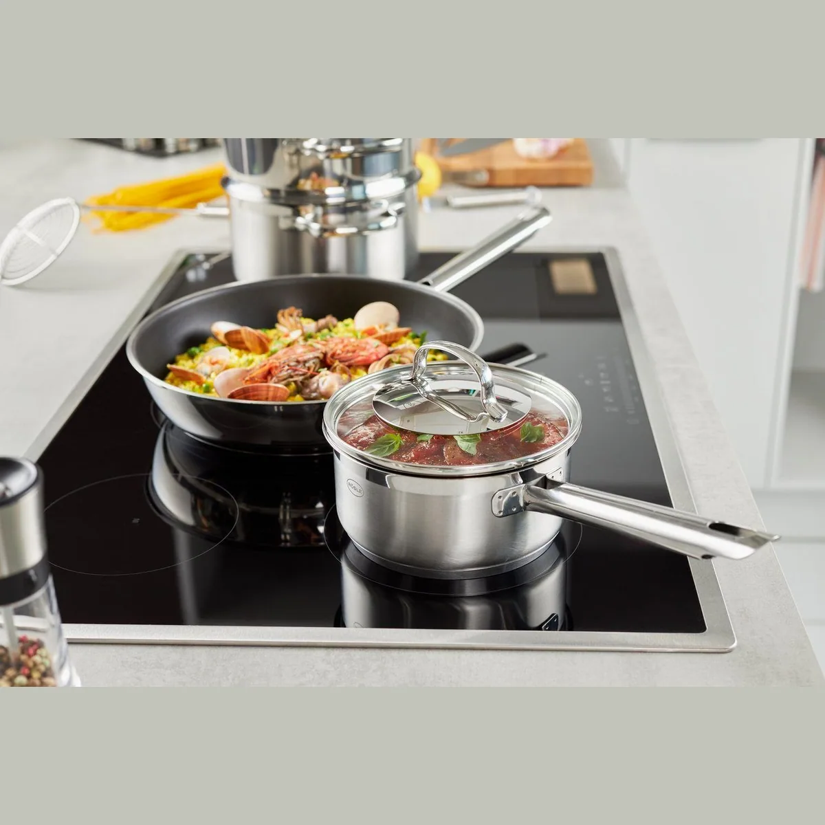 Rösle Topf-Set ELEGANCE, 14-tlg., Edelstahl 18/10, induktionsgeeignet, spülmaschinenfest 5