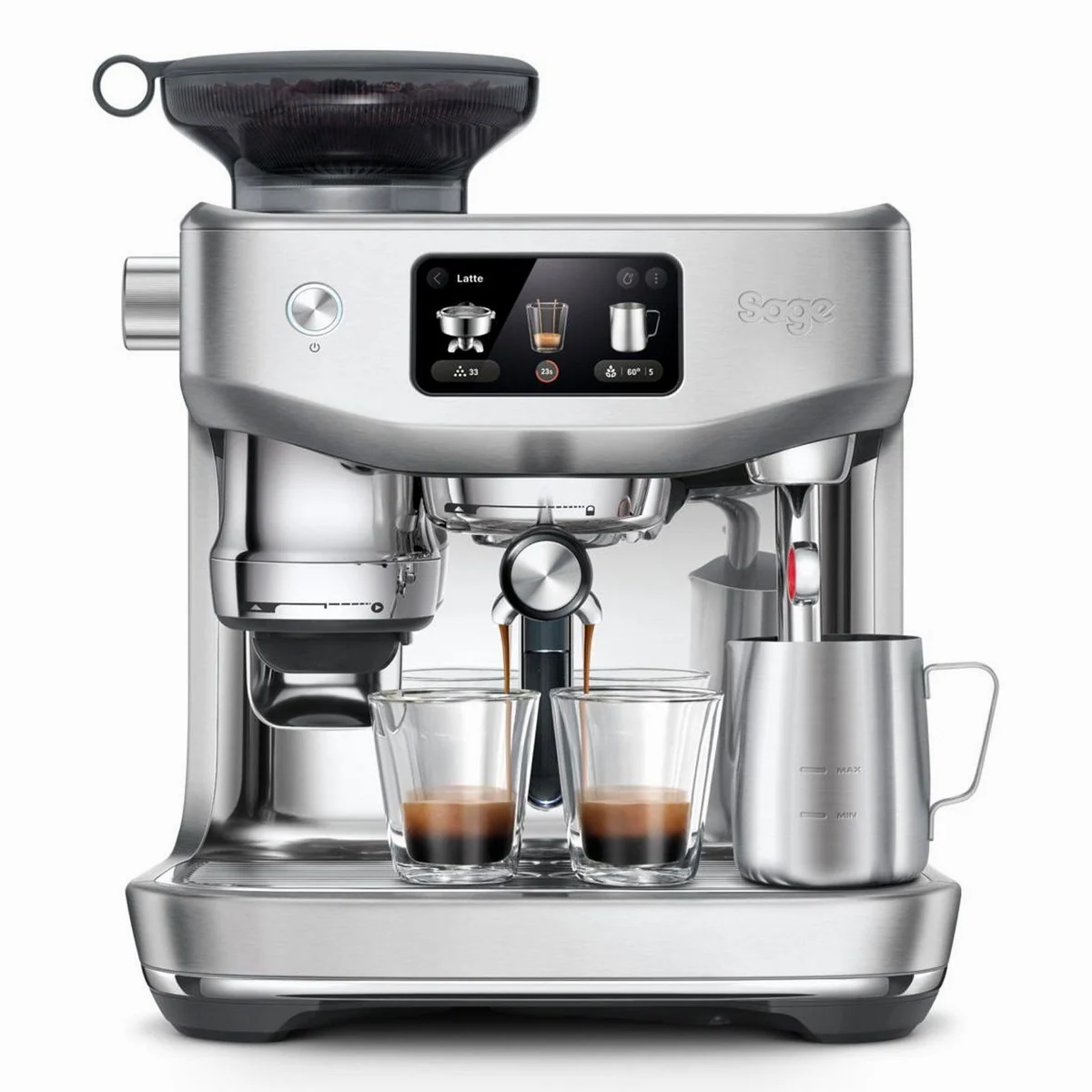 Sage Kaffeebereiter SES985BSS, automatisches Mahlen, Milchaufschäumen & Barista Guidance