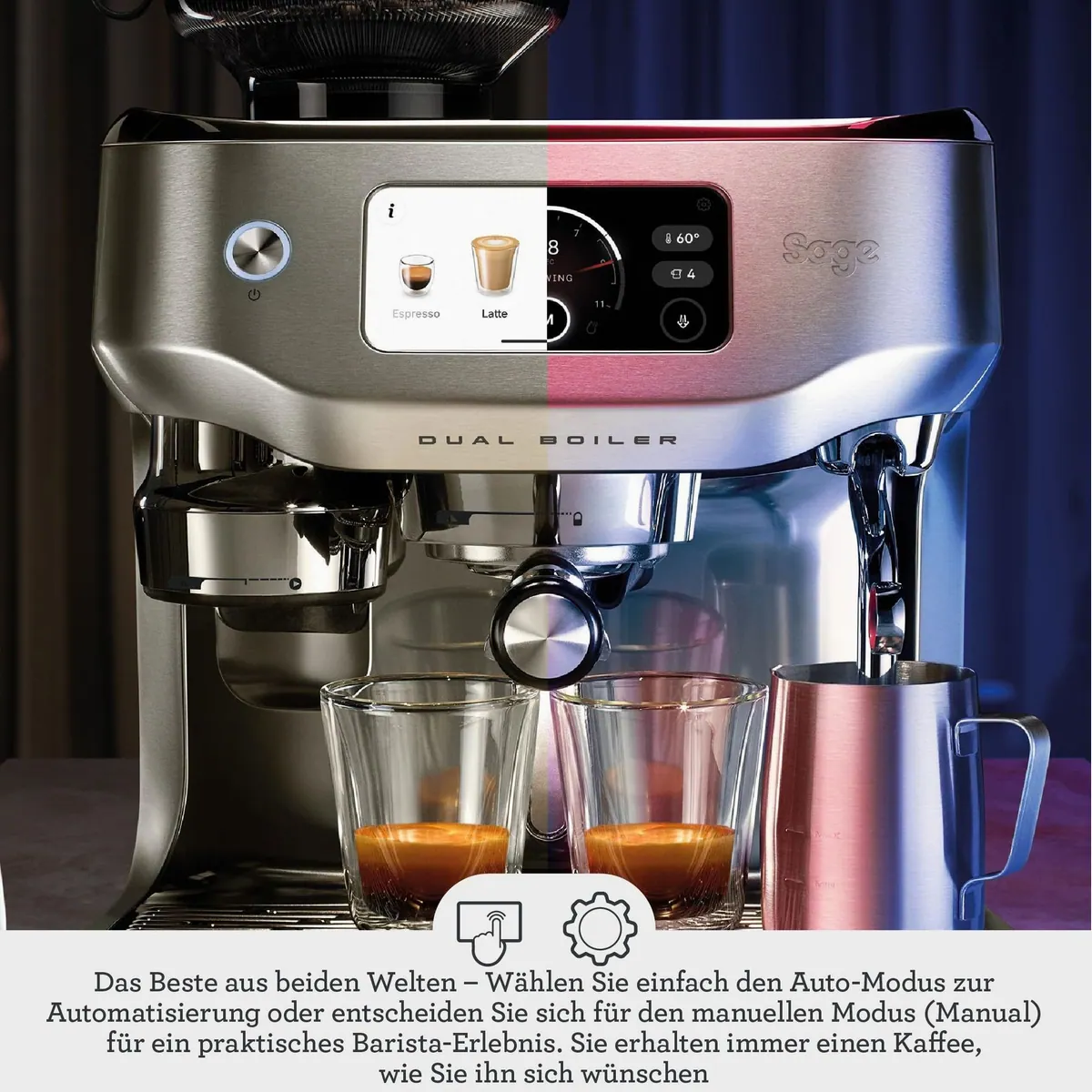 Sage Oracle Dual Boiler, professionelle Kaffeezubereitung, doppeltes Boilersystem, automatisierte Milchaufbereitung 3