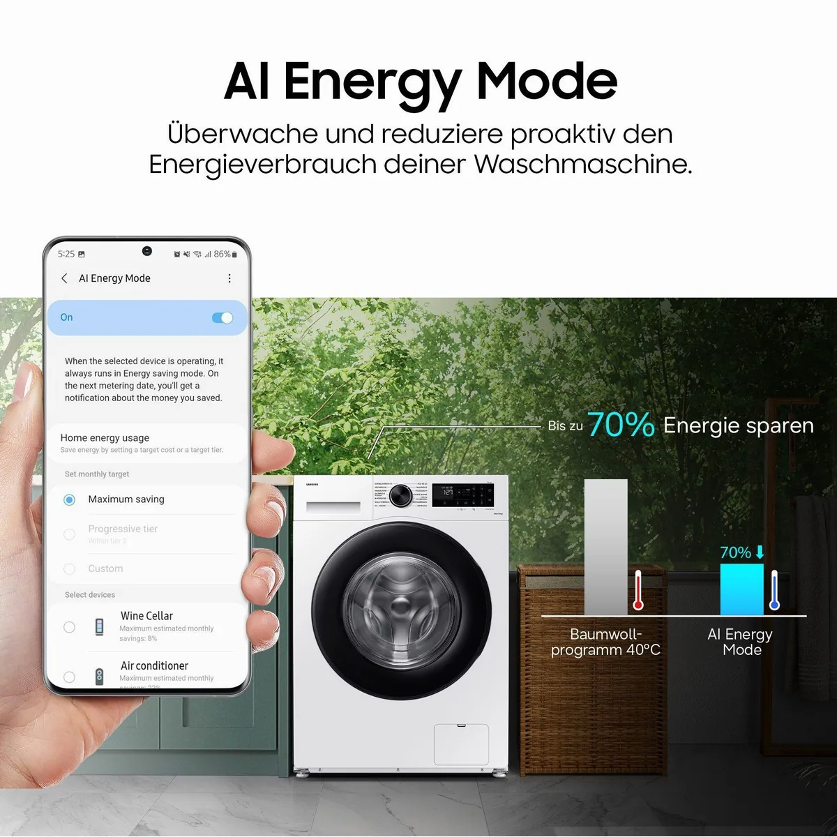 Samsung WW11DB8B95GH Waschmaschine, 11 kg, 1400 U/min, Quick Drive Option 4